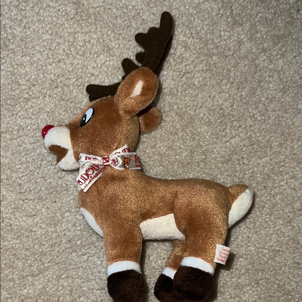 Vintage Rudolph Stuffins- 50th anniv. Stuffed reindeer- SFH